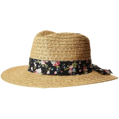 Chapeau d'été de femmes de paille de papier de Fedora de mode avec le bandeau à motifs