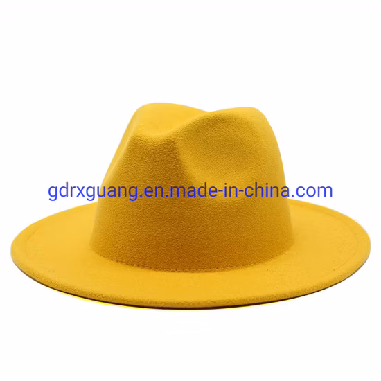 Chapeaux Fedora Vintage multicolores à large bord, vente en gros, décontracté, de haute qualité